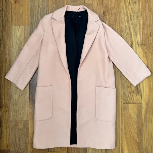 Zara Open Front Boyfriend Pink Coat XS - Picture 12 of 16
